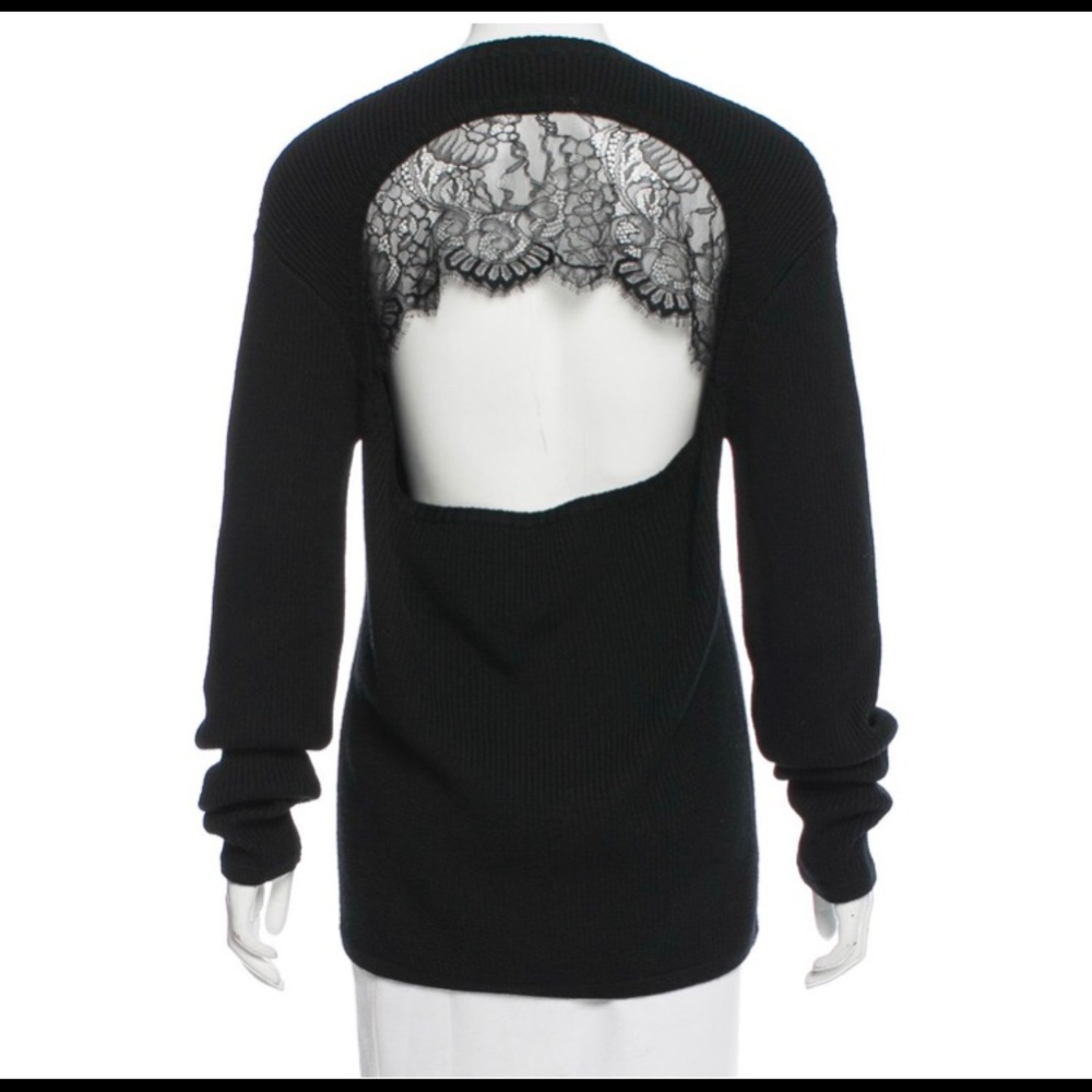 Black L'Agence rib knit sweater